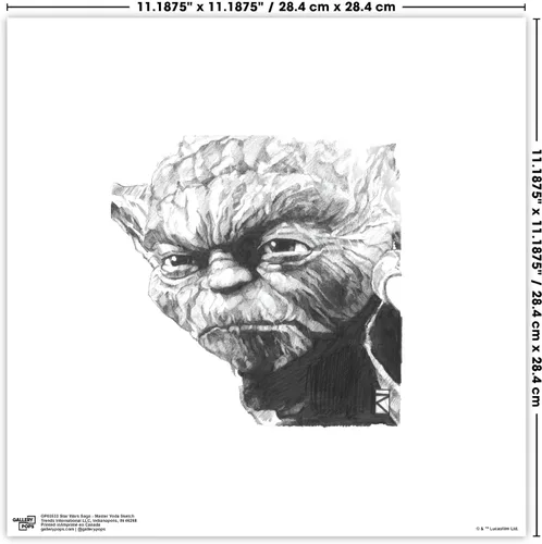Vista 4 de Trends International Gallery Pops Star Wars: Saga - Paquete de arte de pared de bocetos Jedi Master (3 unidades)
