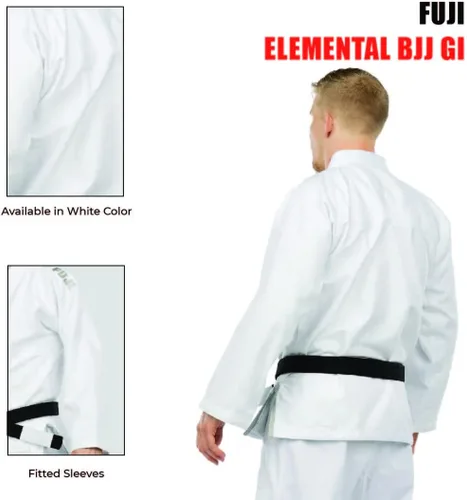 Vista 6 de FUJI Elemental Brazilian Jiu Jitsu Gi, uniforme BJJ con Pearl WeaveJacket, hecho de mezcla de algodón Fuji
