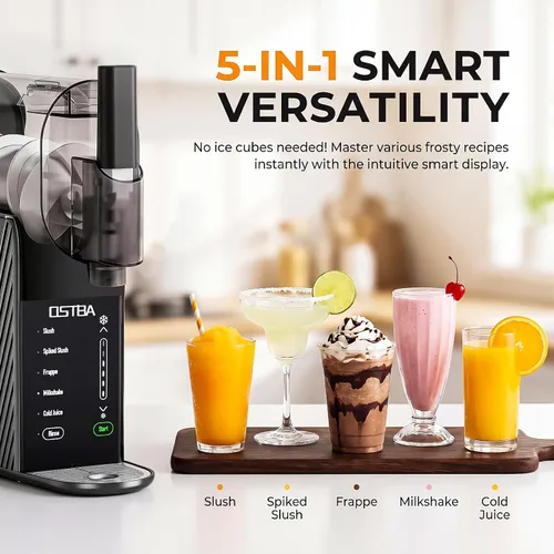 Vista 4 de OSTBA Máquina de granizado de 88oz para el hogar, no necesita hielo, fabricante de bebidas congeladas