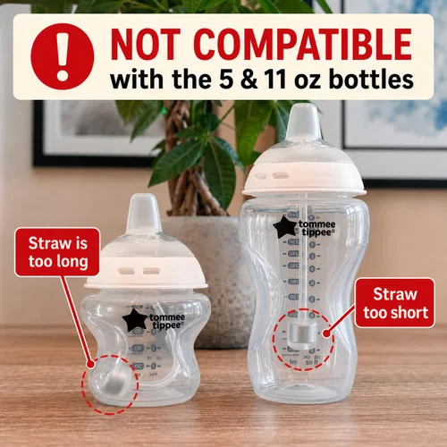 Vista 4 de Sippy Cup Conversion Kit for for Tommee Tippee 9 oz Baby Bottles, 2-Pack