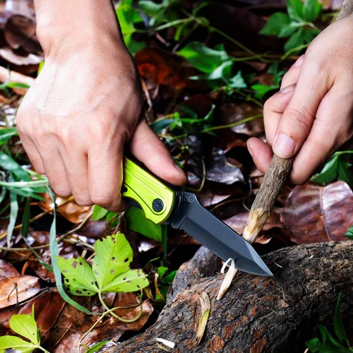 Vista 5 de RoverTac Cuchillo multiuso 15 en 1 – Regalos para hombres, papá, esposo – Cuchillo plegable con destornilladores, alicates, sierra – Equipo