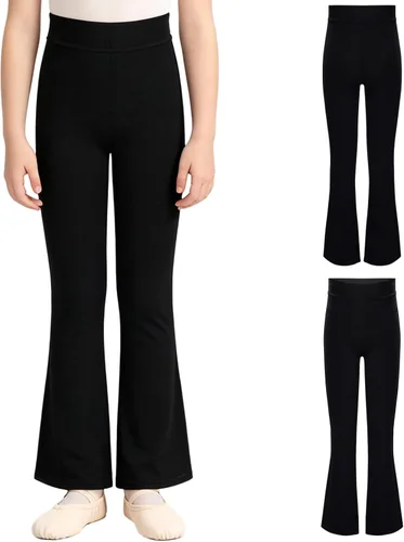 Vista 3 de Leggings acampanados para niños, mejora de la postura del ritmo Negro