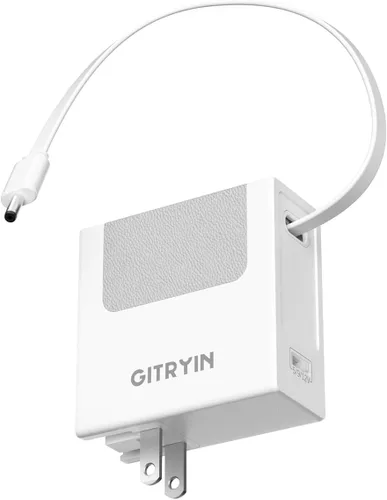 Vista 9 de Cargador de pared USB C de 40 W con cable retráctil integrado, bloque de carga rápida plegable 2 en 1, artículos esenciales de viaje compatible