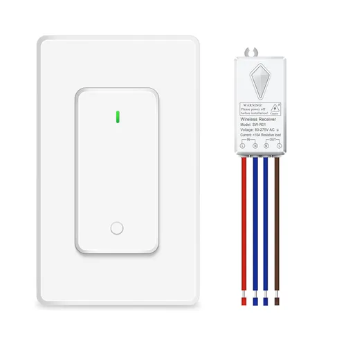 Vista 85 de NineLeaf Interruptor de salida remoto inalámbrico, interruptor de lámpara remoto, interruptor decorativo de enchufe de luz de encendido y apagado