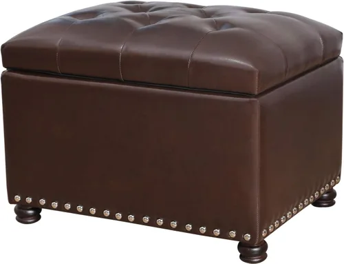 Vista 20 de Joveco Otomana rectangular de 24" con almacenamiento para sala de estar, banco tapizado con asiento y reposapiés con tapa abatible, reposapiés