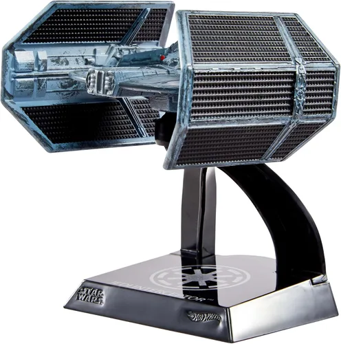 Vista 6 de Hot Wheels Star Wars Starships Select Premium Diecast Darth Vader TIE Advanced, incluye 1 vehículo, 1 soporte de exhibición