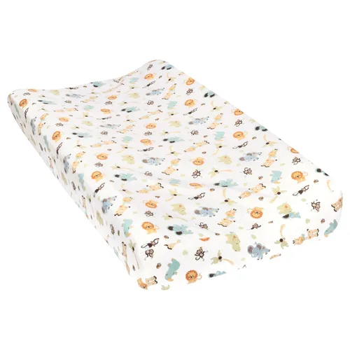 Vista 8 de Birch Stripe Deluxe - Funda para cambiador de franela con estampado de rayas de abedul, franela de algodón, gris, blanco, totalmente elástica