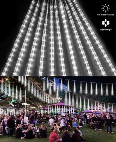 Vista 6 de EAGWELL Luces de lluvia navideñas para exteriores de 12 pulgadas, 10 tubos