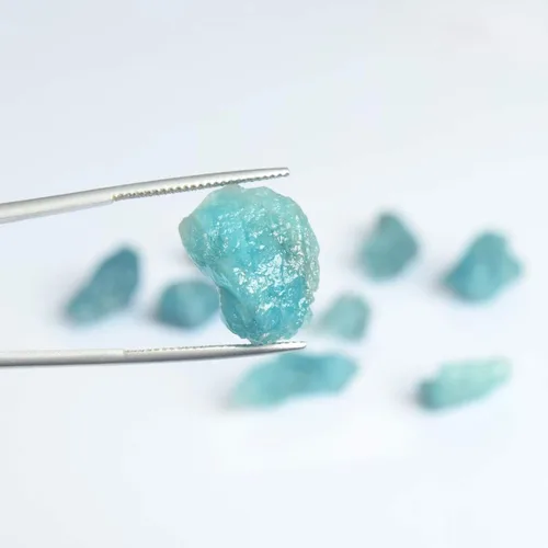 Vista 2 de Un aguamarina de alta calidad de 88.00 ct lote de 10 piezas de piedras curativas naturales, gemas de aguamarina azul cielo áspero natural