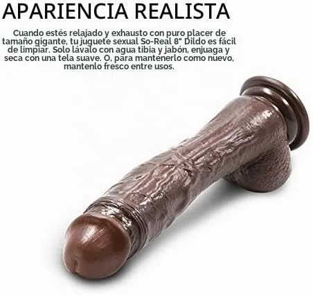 Vista 3 de Superior. Consolador realista de 8.5 in con ventosa (Negro), Negro, 1