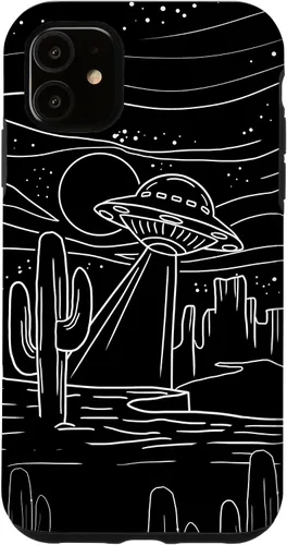Vista 8 de iPhone 16 UFO Desert Retro Alien Spaceship Area 51 ET Space Lover Gift Case