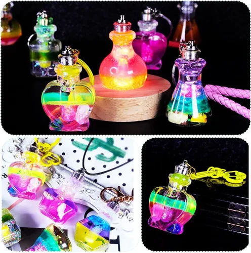Vista 6 de 4 moldes de silicona para botella agitadora, contenedor de botellas de arena movediza y tapón, moldes de resina UV, mini botella de resina epoxi