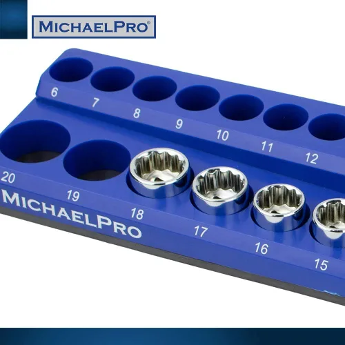 Vista 7 de MichaelPro MP014002 - Organizador magnético de zócalos, bandeja organizadora magnética de 3 piezas de 1/4 pulgadas, 3/8 pulgadas y 1/2 pulgadas