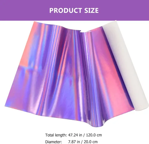 Vista 2 de VICASKY Hoja holográfica de cuero sintético: hoja de cuero para el pelo arco niños manualidades y fabricación de bolsas de oro, Púrpura