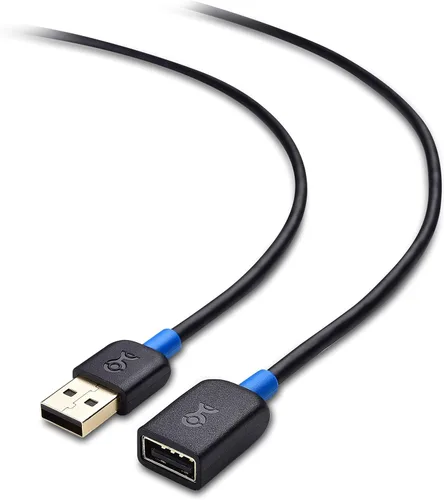 Vista 4 de Cable Matters Paquete de 3 cables de extensión cortos USB a USB (cable extensor USB macho a hembra) – 3 pies y Ultra Mini 4 puertos USB Hub