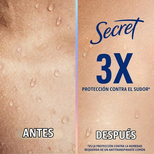 Vista 4 de Secret Clinical Strength 100HR - Desodorante antitranspirante sólido invisible para mujeres, protección contra el estrés con ácido hialurónico, pH