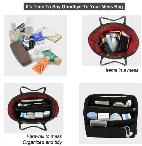 Vista 4 de OMYSTYLE - Organizador de bolsa, organizador de bolsas de fieltro para bolsa y bolso, organizador de bolsa de mano con 5 tamaños