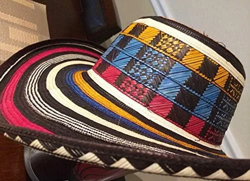 Vista 5 de Sombrero colombiano Sombrero Sinuano Arrow Cane Caña Flecha Vueltiao Hecho por Auténticos Indígenas Colombianos