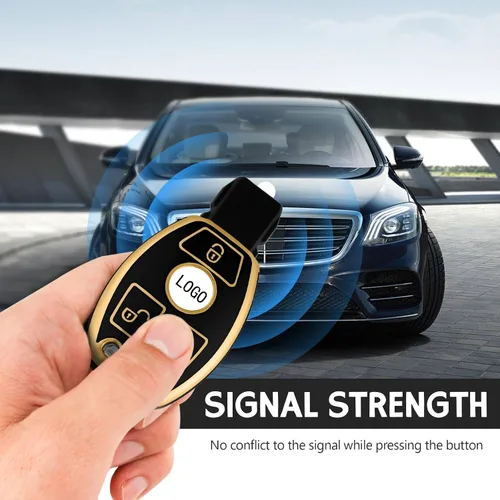 Vista 3 de Funda para llavero de automóvil de Mercedes Benz, con protección de TPU suave, compatible con Mercedes Benz C E S M CLS CLK G Class Keyless Smart