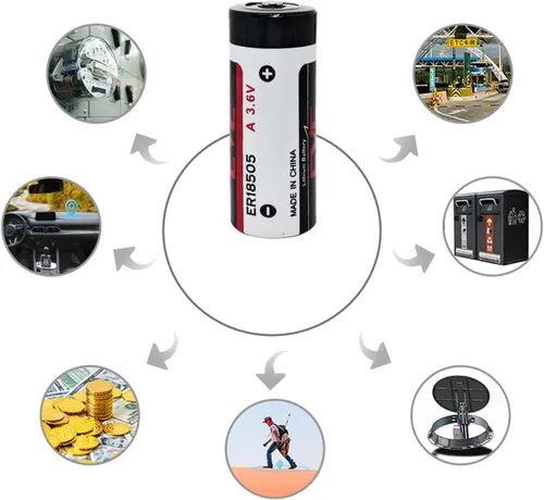 Vista 4 de WEIMAA - Paquete de 10 baterías de litio ER18505 de 3.6 V 4000 mAh tamaño A batería de litio primaria con conector 2.0 10 Pack