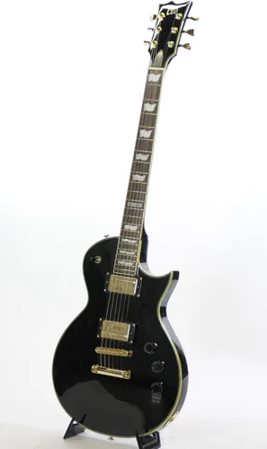 Vista 3 de Guitarra Eléctrica LTD ESP de cuerpo sólido, con acaba en verde See Thru Green (LEC256STG EC256), Negro