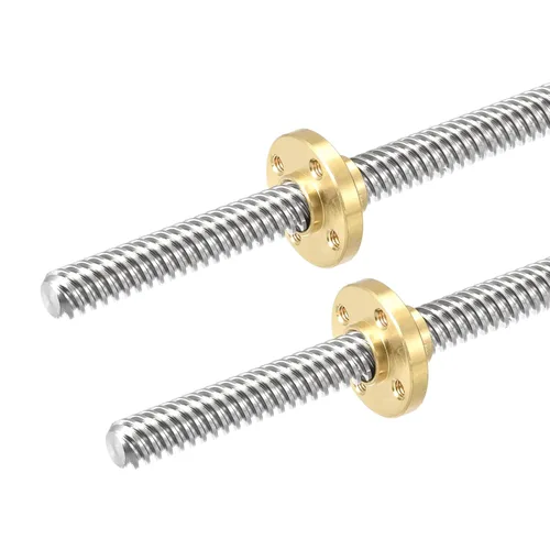 Vista 8 de DMiotech Paquete de 2 tornillos de plomo T8x2mm con tuerca de latón para impresora 3D, máquina CNC
