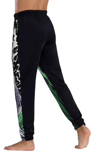 Vista 5 de Jutdopt Men Beautiful Pattern with Flowers Sweatpants Joggers Sweatpants Baggy Jogger Pants with Pocket for Men