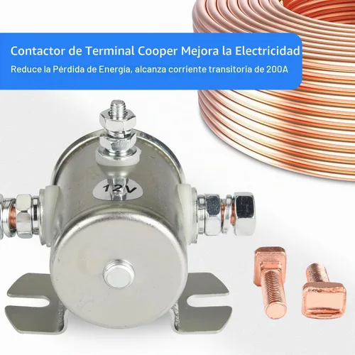 Vista 5 de MaySpare Max Transitorio 200A Trombetta 12V Solenoide Relé 3 Terminal Heavy Duty Winch Marine 24106 SPST 12 Voltios Solenoide