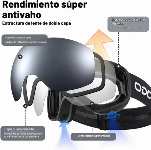 Vista 4 de Odoland S2 Double Lens Anti-Fog Ski Goggles