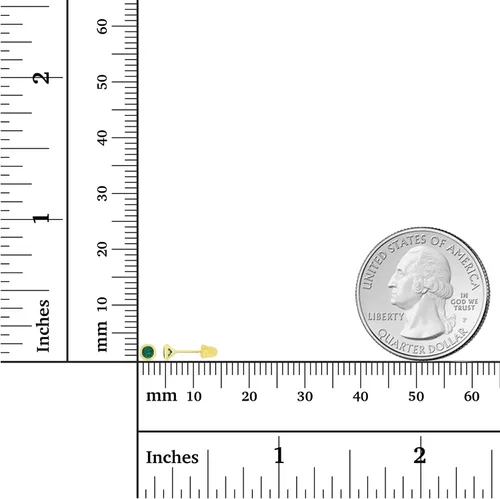 Vista 4 de Aretes de tuerca de oro macizo de 14 quilates, hipoalergénicos, de 0.118 pulgadas, redondo, con bisel de piedra natal auténtica, con cierre