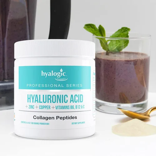 Vista 4 de HA Professionals - Suplemento de colágeno en polvo para piel y articulaciones, ácido hialurónico + zinc + cobre + vitaminas B6, B12 y C – Colágeno
