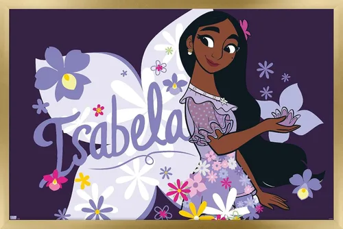 Vista 15 de Trends International Disney Encanto - Póster de pared Isabela, 22.4 pulgadas de largo x 14.7 pulgadas, versión enmarcada en madera de granero