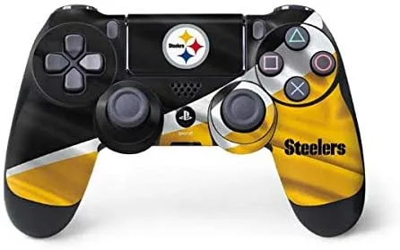 Vista 13 de Skinit Calcomanía para juegos compatible con el controlador de PS4, diseño desgastado con licencia oficial de los Pittsburgh Steelers de la NFL