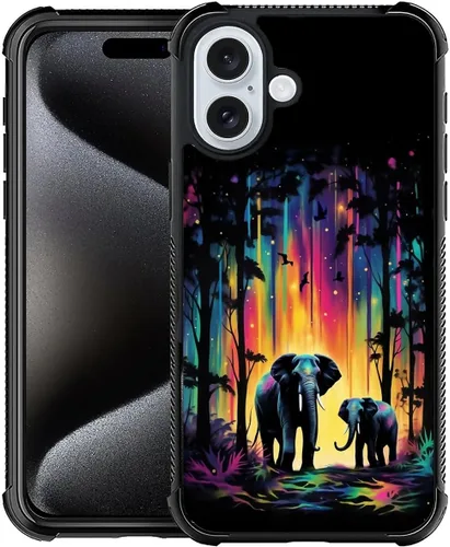 Vista 158 de Funda compatible con iPhone 15, diseño de elefantes africanos, diseño increíble a prueba de golpes, antiarañazos, carcasa trasera de policarbonato