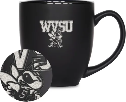 Vista 313 de Rico Industries - Taza de cerámica mate negra con grabado láser estándar de 15oz para NCAA (escuelas T & U) - Para bebidas calientes o frías