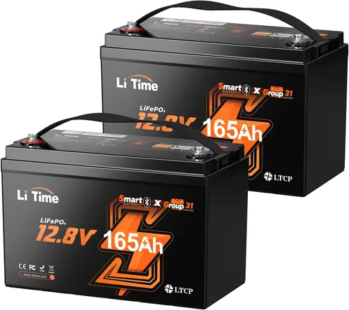 Vista 17 de Litime Batería de litio Xtra-Mini LiFePO4 de 12 V 100 Ah con Bluetooth y BMS de 100 A, mini batería de litio de 12 voltios, máximo 15000 ciclos