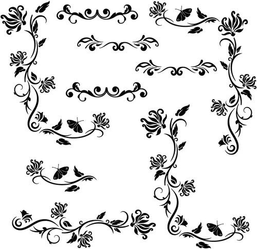 Vista 9 de PLIGREAT Calcomanías de pared de flores negras, calcomanías de pared de mariposa, calcomanías de pared de vinilo extraíbles para guardería