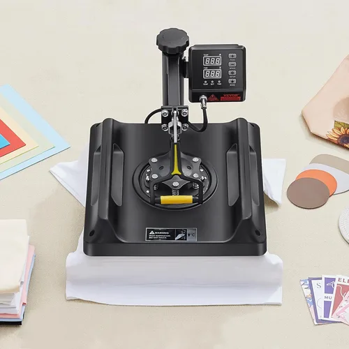 Vista 10 de VEVOR Máquina de prensa de calor 8 en 1 de 15 x 15 pulgadas, prensa de camisetas oscilante de 360°, transferencia de calor digital profesional por