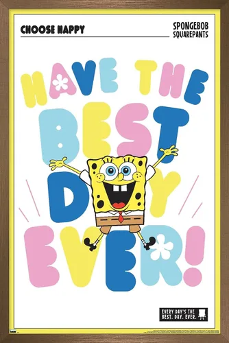Vista 14 de Trends International Nickelodeon Bob Esponja - Póster de pared con texto en inglés «Choose Happy Wall», 22.4 pulgadas de largo x 14.7 pulgadas