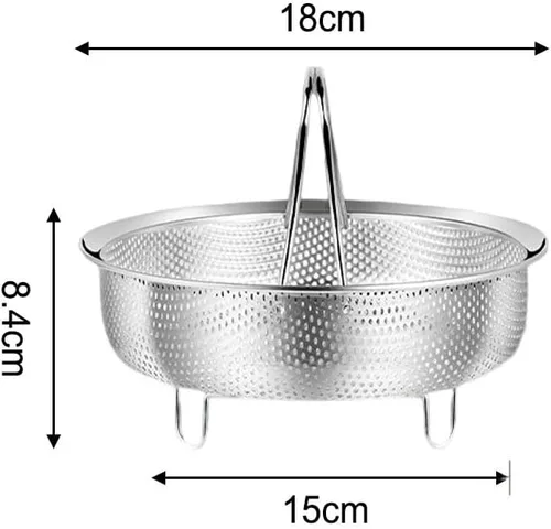 Vista 5 de 304 Stainless Steel Steamer Insert Basket For Cooking Pots And Pressure