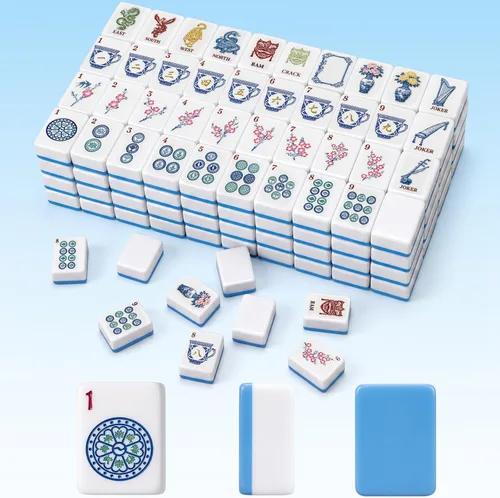 Vista 15 de Thenshop 160 piezas de azulejos Mahjong americanos de 1.2 pulgadas