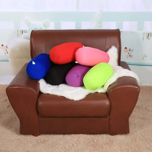 Vista 9 de Keenso Rollo de soporte cervical,Mini rollo de cuello redondo,Almohada suave de microperlas para soporte de columna vertebral y cuello,Relleno