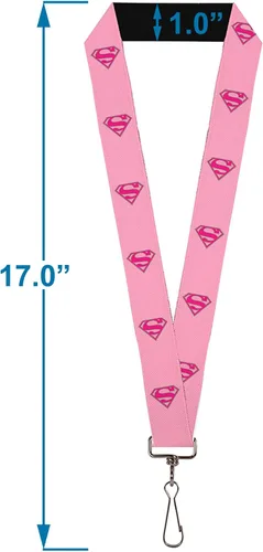 Vista 3 de Hebilla Abajo Cordón-1.0"-Superman Shield Rosa