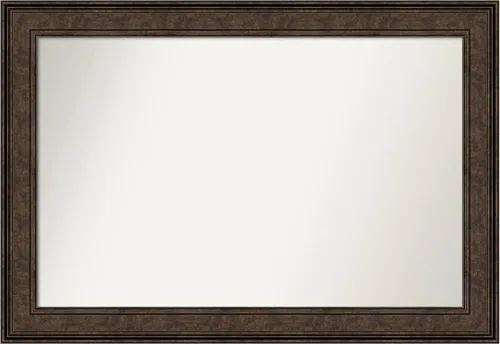 Vista 250 de Amanti Art Espejo de pared personalizado no biselado (25 x 25 pulgadas), marco de bronce acentuado, varios tamaños personalizados, espejo de baño