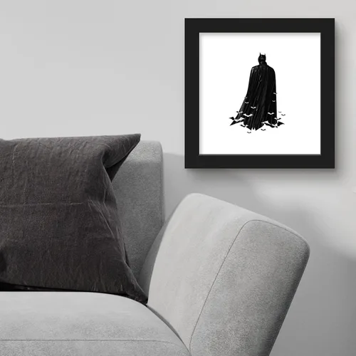 Vista 4 de Gallery Pops DC Comics The Batman - Arte de pared gráfico de capa de murciélago, versión enmarcada negra, 12 x 12 pulgadas