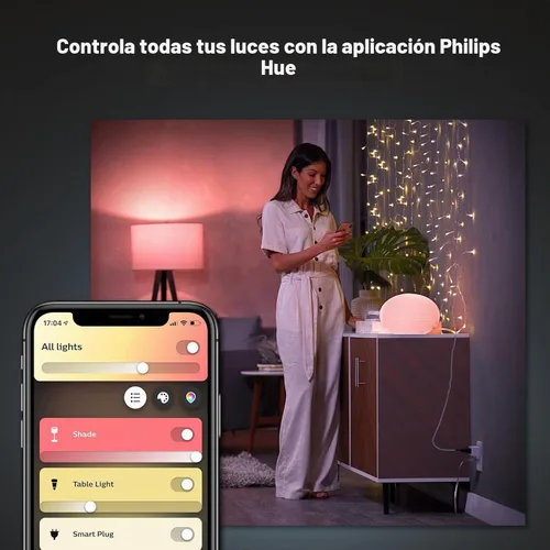 Vista 5 de Enchufe inteligente Philips Hue, blanco - 1 paquete - Convierte cualquier luz en una luz inteligente - Controla con la aplicación Hue - Compatible