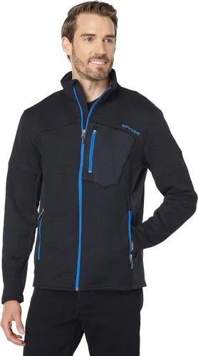 Vista 12 de Spyder Chaqueta híbrida de capa media con cremallera completa para hombre Azul etéreo