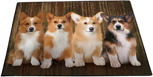 Vista 23 de Doggie of the Day Corgi Dogs Floor Mat - 4th of July Independence Day - Best Dog Doormat - Protector Decor - Unique Portrait Art - Premium Quality