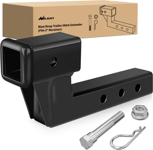 Vista 12 de Nilight Adaptador extensor de receptor de enganche de remolque, reductor de adaptador de enganche de 1-1/4 a 2 pulgadas, convertidor de manguito