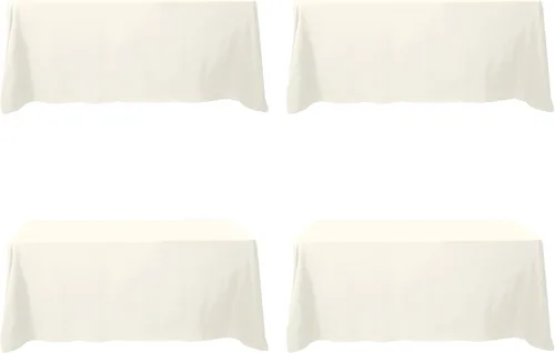 Vista 63 de BRILLMAX - Manteles para mesa rectangular de 6 pies, tela de lino de poliéster, lavable, para boda, recepción, banquete, fiesta de cumpleaños, 60 x